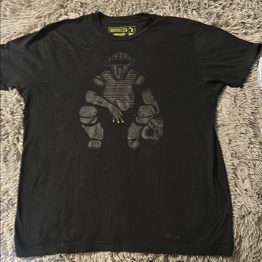 Black Short Sleeve Tee with Graphic Design